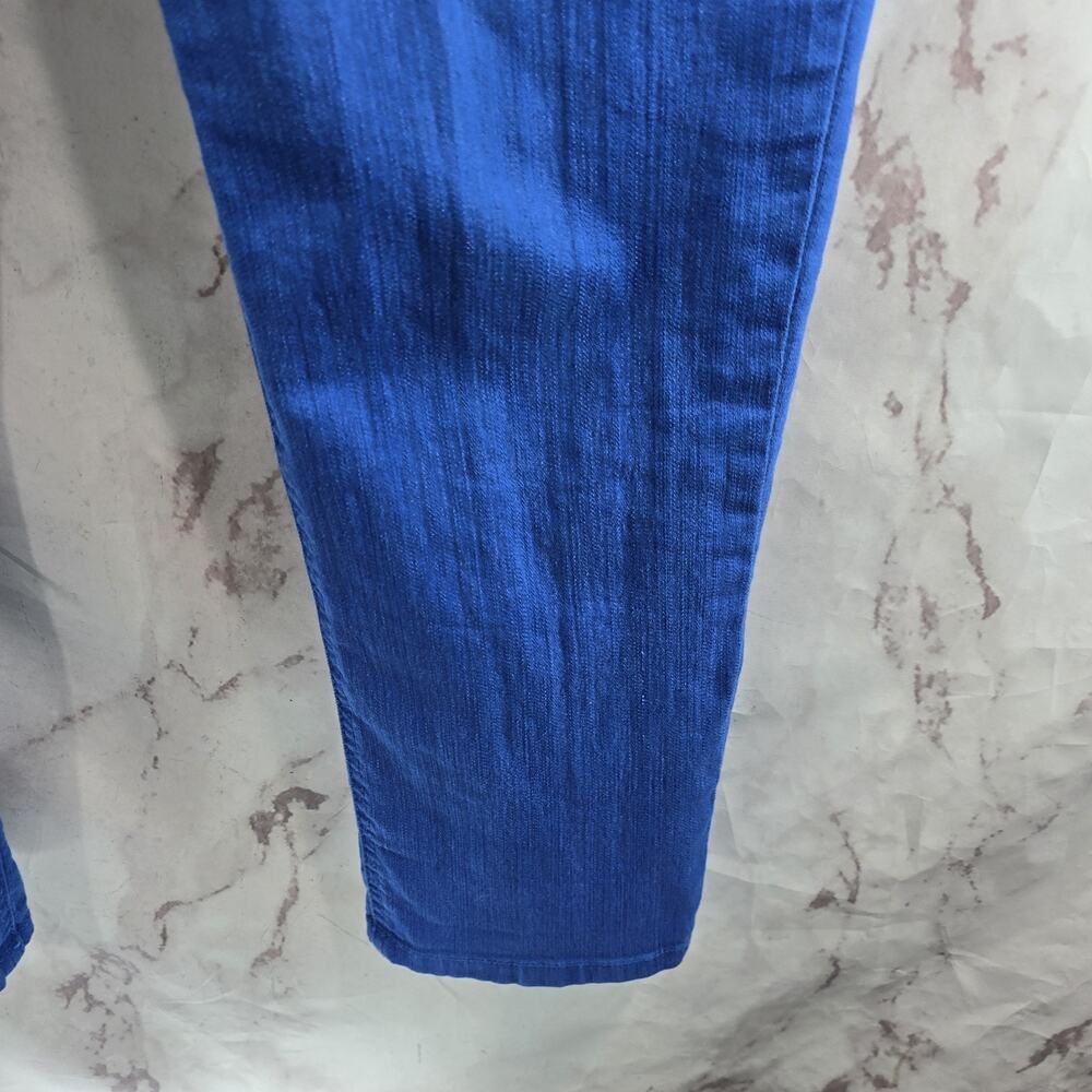 Chicos Pants Women 10 1.5 Cobalt So Slimming Colored Denim Gem Jewel Bling Glam - Picture 5 of 12